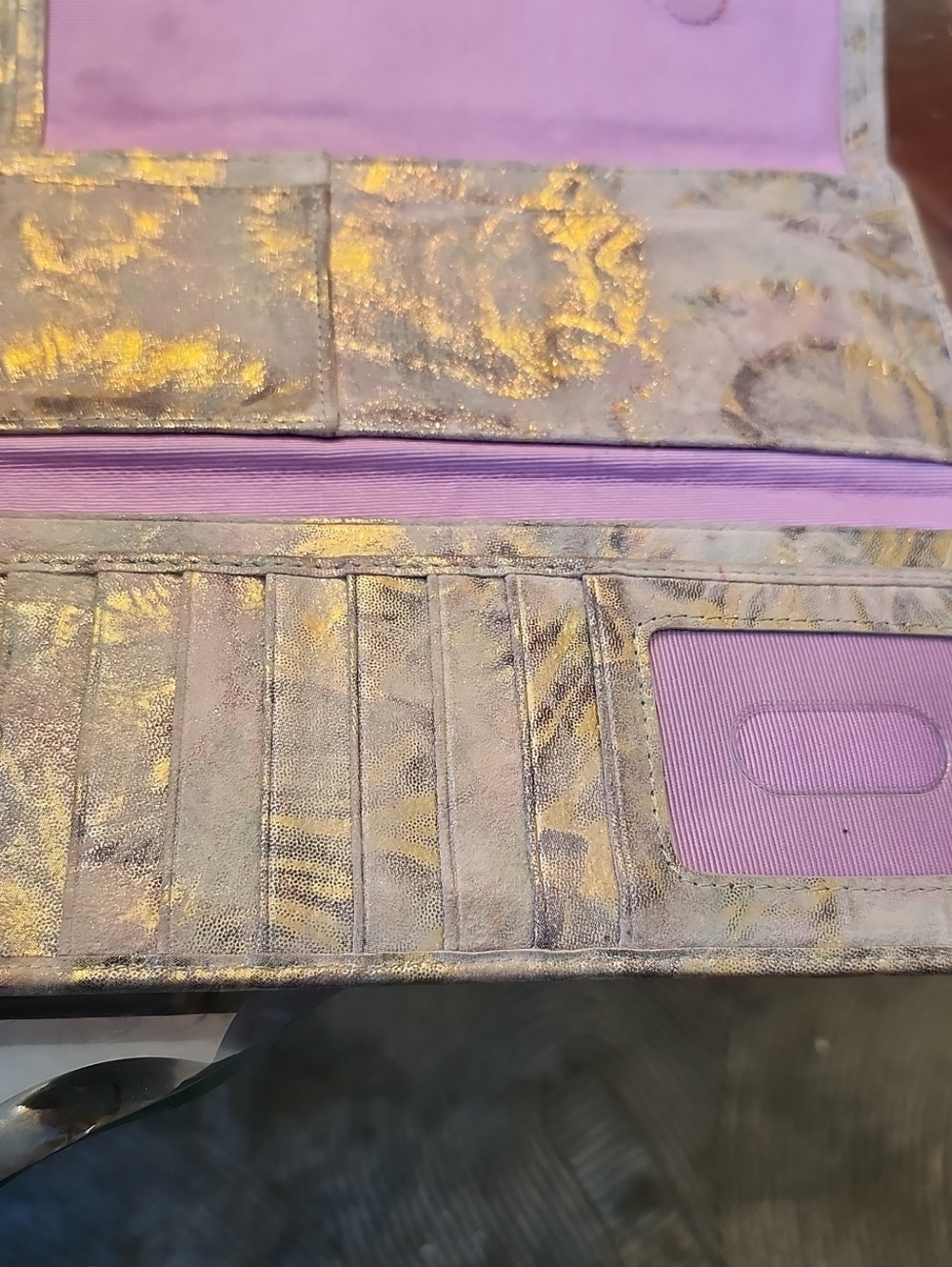 Hobo International Gold-Accented Leather Clutch Wallet - Picture 11 of 15